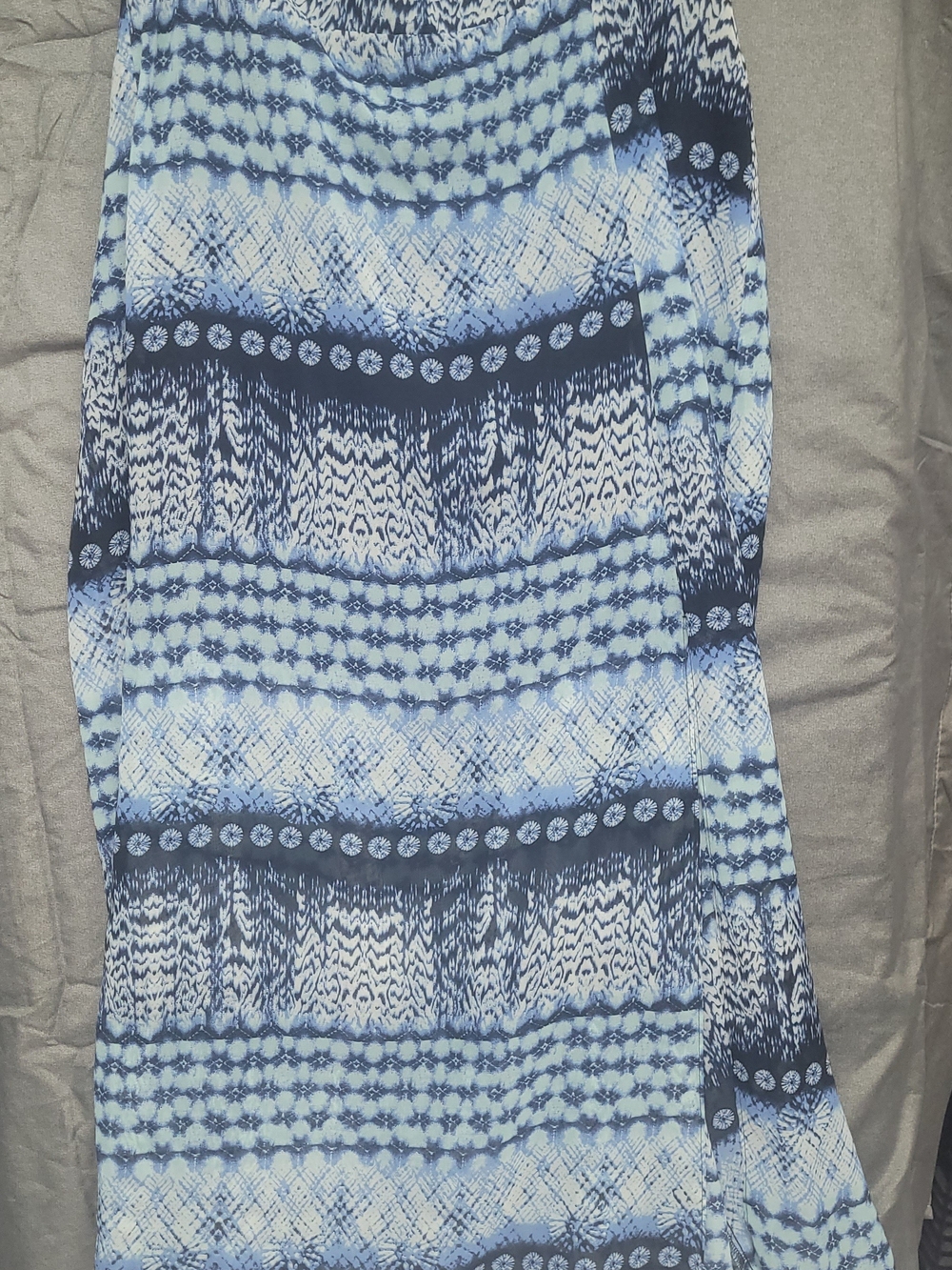 Maurices Blue and Navy Patterned Maxi Skirt
